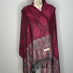 Gorgeous Burgundy Multicolor Pashmina